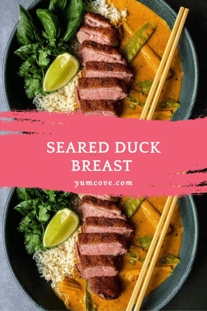 Seared Duck Breast with Thai Red Curry and Jasmine Rice