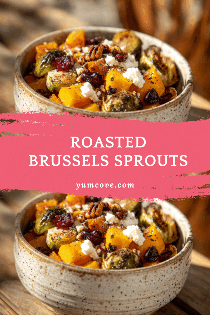 Roasted Brussels Sprouts and Butternut Squash Salad with Goat Cheese and Cranberries