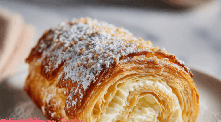 Cream-Filled Croissant with Powdered Sugar
