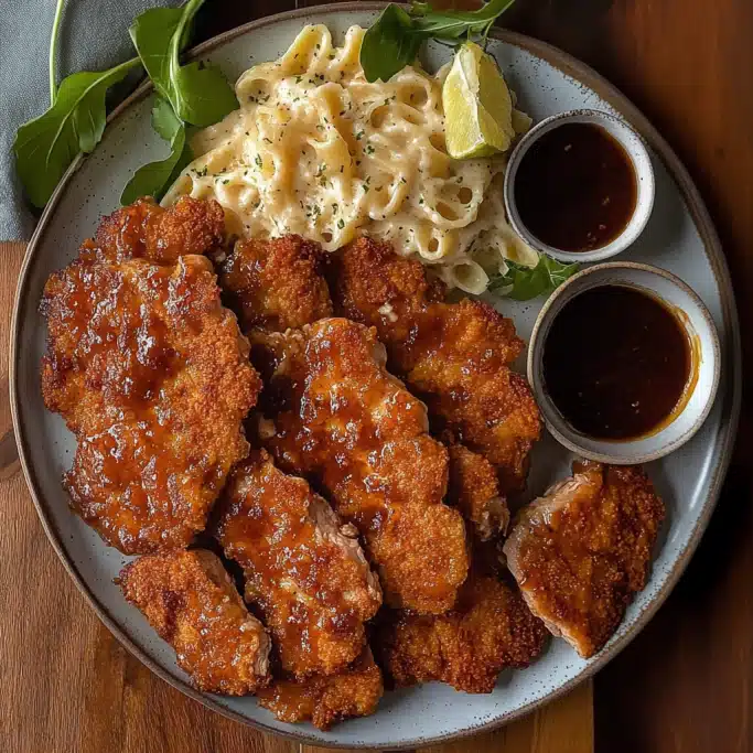 Crispy Honey Garlic Chicken with Creamy Pasta