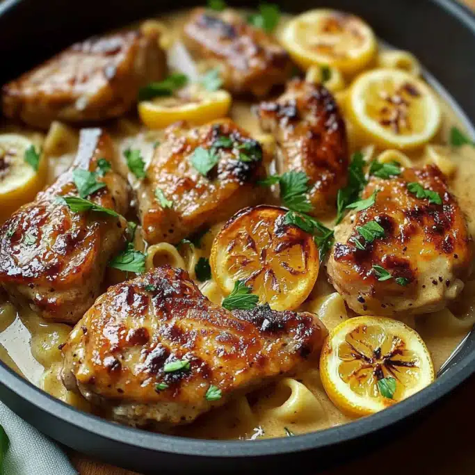 Creamy Lemon Garlic Chicken Skillet