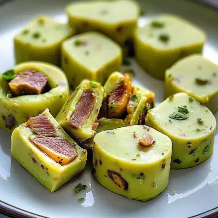 pistachio or matcha fudge or nougat pieces