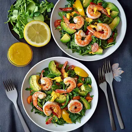 Garlic Shrimp & Avocado Salad