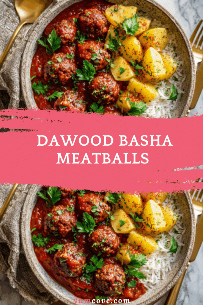 Dawood Basha (Lebanese Meatballs with Potatoes & Rice)
