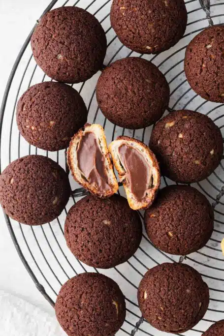 Chocolate Craquelin Cream Puffs