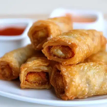 Crispy Chicken Egg Rolls with Sweet Chili Sauce