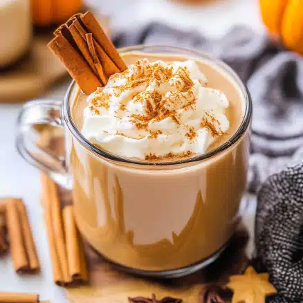 Pumpkin Spice Latte with Whipped Cream & Cinnamon