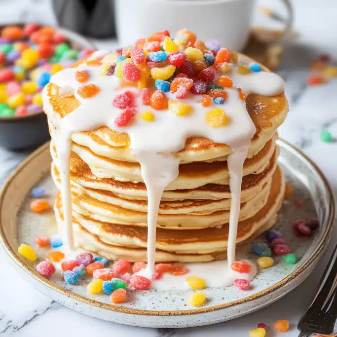 Fruity Pebble Pancakes