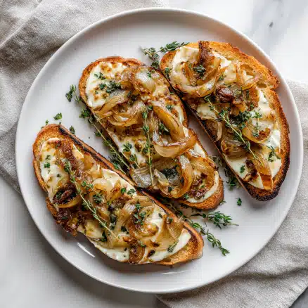 Caramelized Onion & Brie Tartines