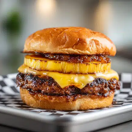Hawaiian BBQ Pineapple Cheeseburger