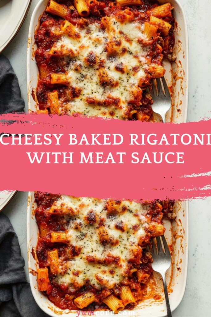 Cheesy Baked Rigatoni with Meat Sauce