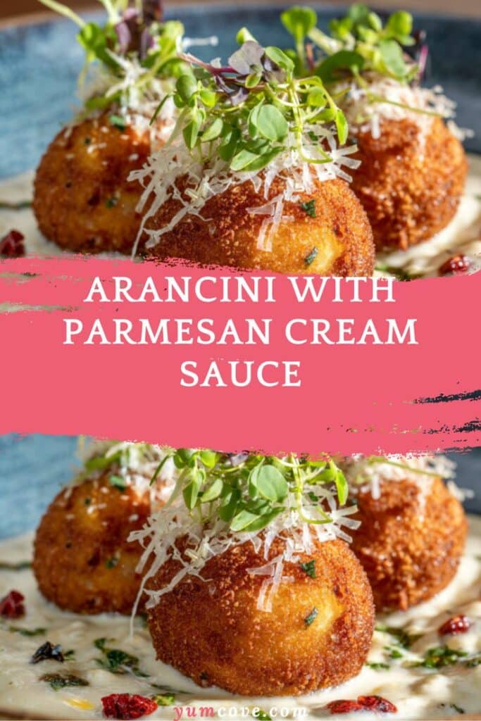 Arancini with Parmesan Cream Sauce