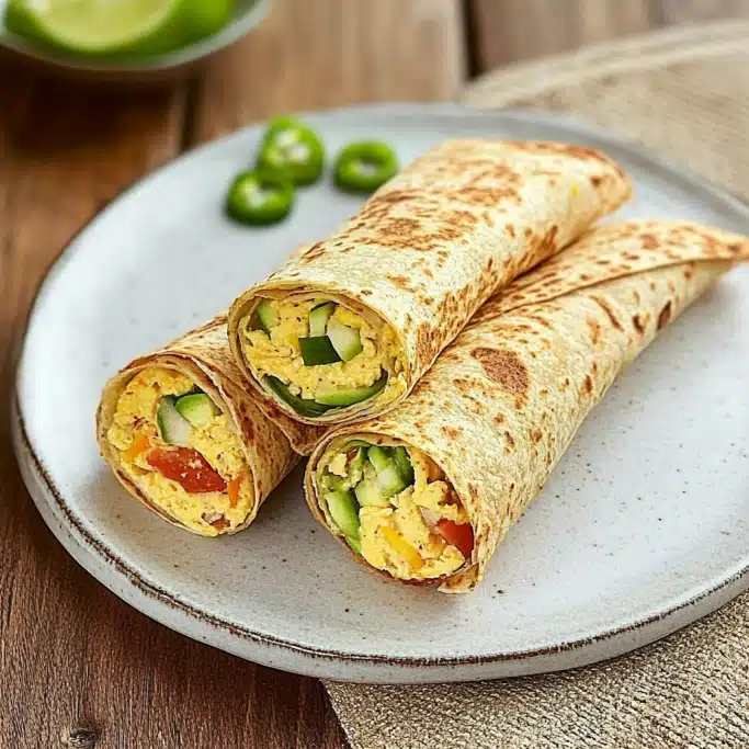Scrambled Egg and Vegetable Tortilla Wraps
