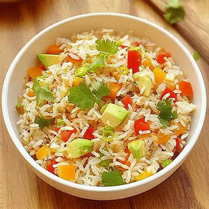 Colorful Vegetable and Avocado Rice
