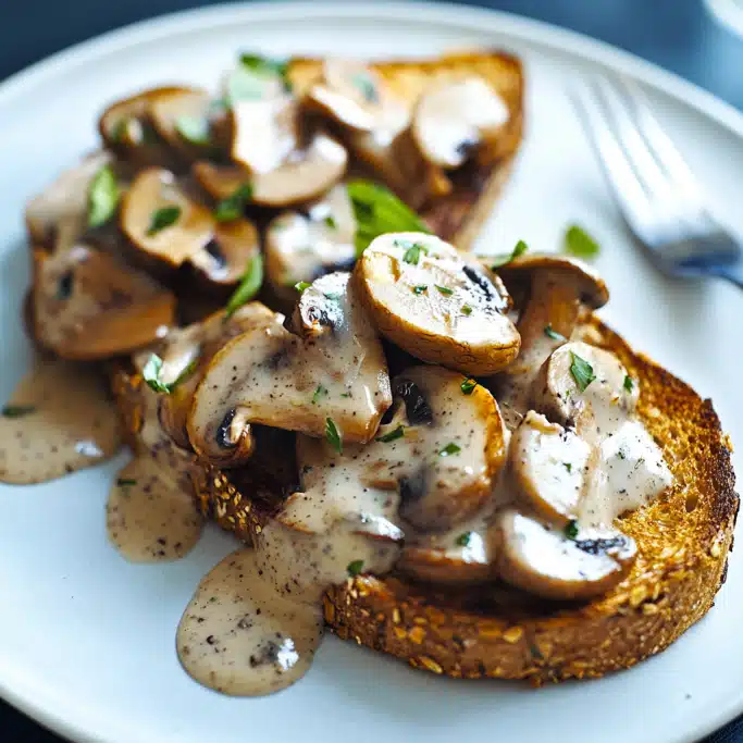 Creamy Garlic Mushroom Toast