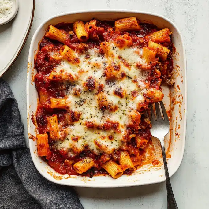 Cheesy Baked Rigatoni with Meat Sauce
