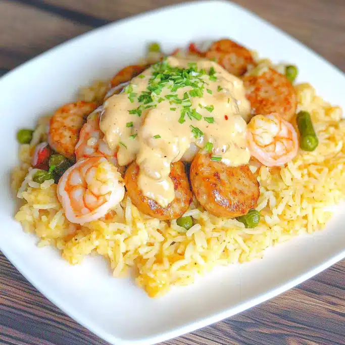 Cajun Shrimp and Sausage over Creole Rice