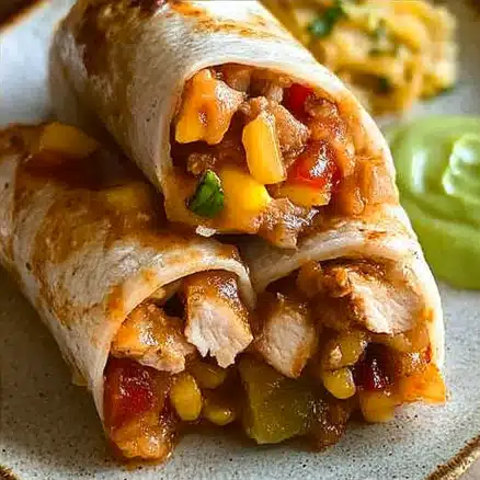 Cheesy Chicken and Veggie Burritos