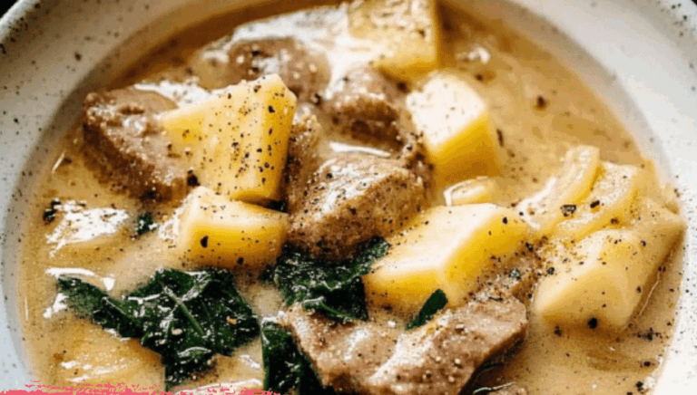 Creamy Beef and Potato Stew with Kale