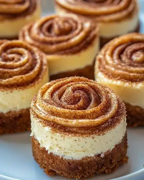 Mini Cinnamon Swirl Cheesecakes