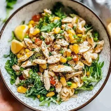 Chicken and Veggie Pasta Salad with Lemon Vinaigrette
