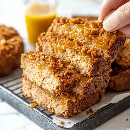 Sticky Caramel Coffee Cake Slices