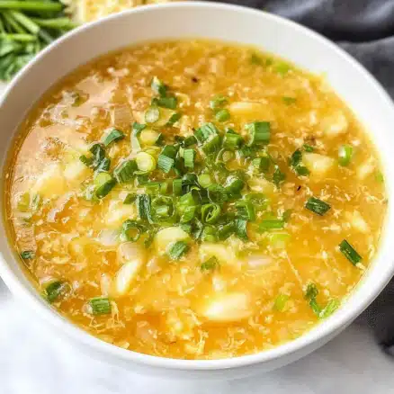 Golden Egg Drop Soup with Scallions