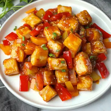 Sweet and Sour Tofu Stir-Fry with Bell Peppers