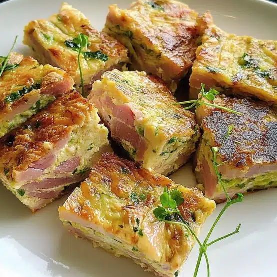 Ham and Cheese Egg Bake Squares