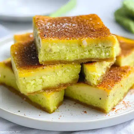 Classic Pandan Custard Cake Bars