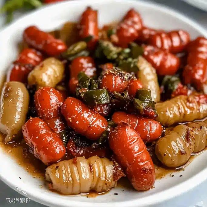 Spicy Stir-Fried Sausages with Peppers