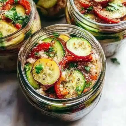Rainbow Vegetable Couscous Salad in a Jar