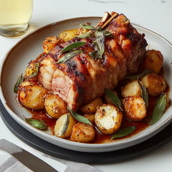 Rolled Roast with Baby Potatoes and Herb Pan Sauce