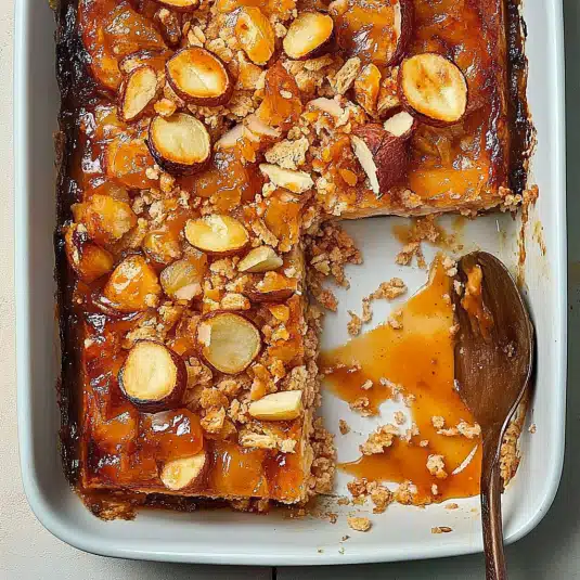 Caramel Almond Crumble Bars