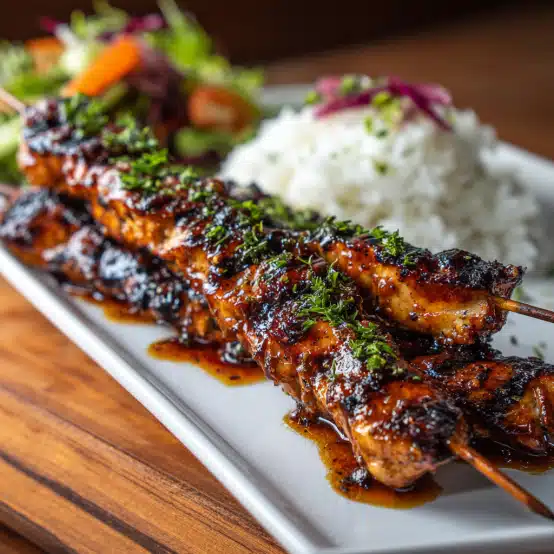 Grilled Honey Garlic Chicken Skewers