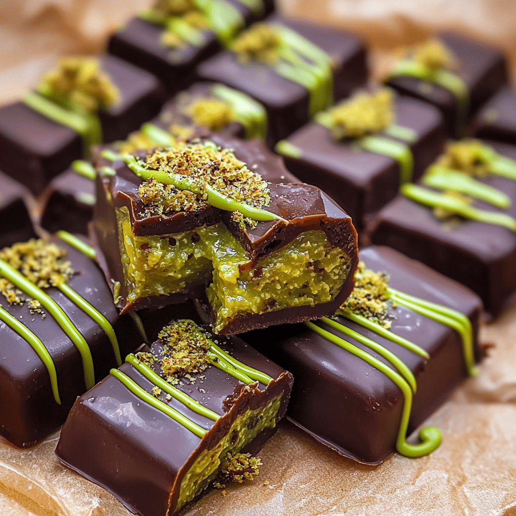 Dark Chocolate Pistachio Fudge Bites