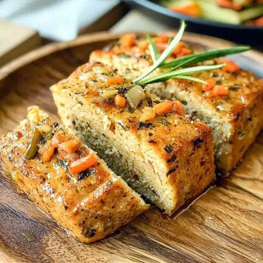 Savory Herb‑Glazed Chickpea Loaf with Roasted Vegetables