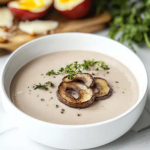 Roasted Mushroom Cream Soup with Fresh Thyme