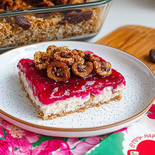 Creamy Cherry Oat Bars with Fig Crunch Topping