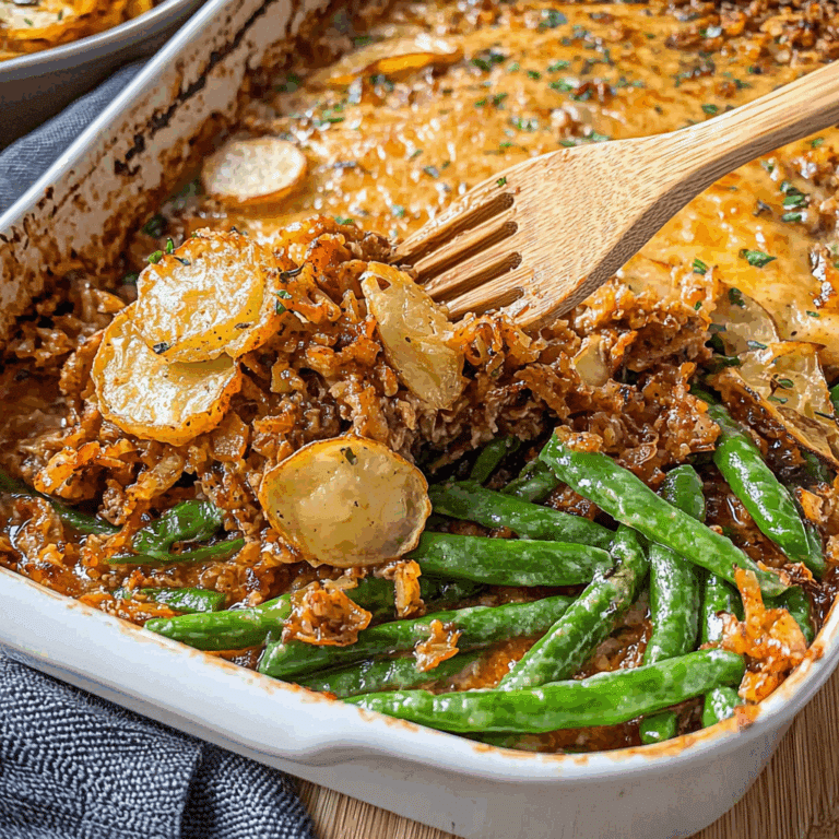 Ground Beef and Potato Casserole with Green Beans