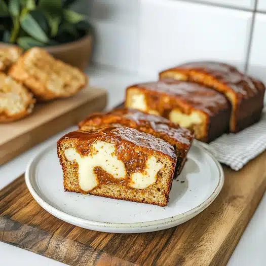 Cream Cheese‑Filled Banana Bread