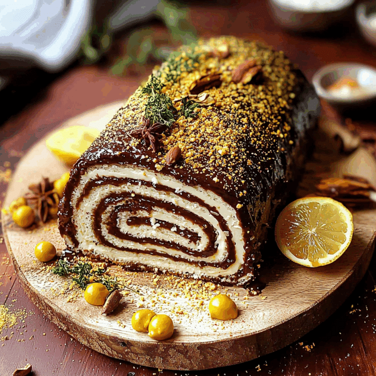 Chocolate Swiss Roll with Lemon and Nut Crust