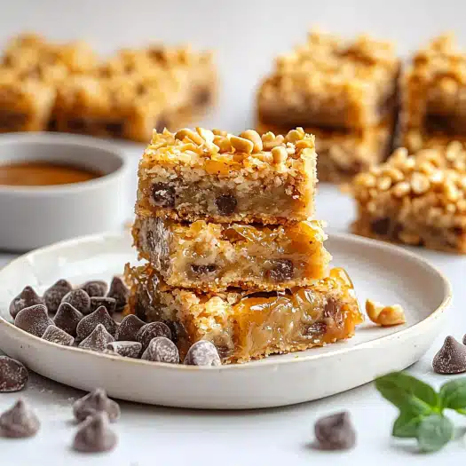  Peanut Caramel Chocolate Chip Bars