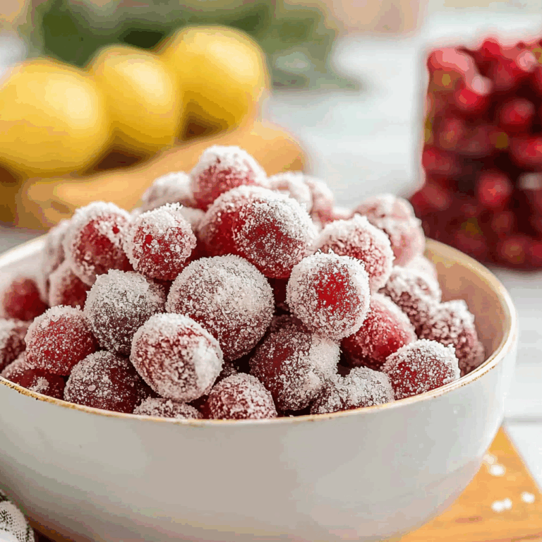 Sparkling Sugared Cranberries – Tart, Sweet, and Perfect for Garnish or Holiday Snacking