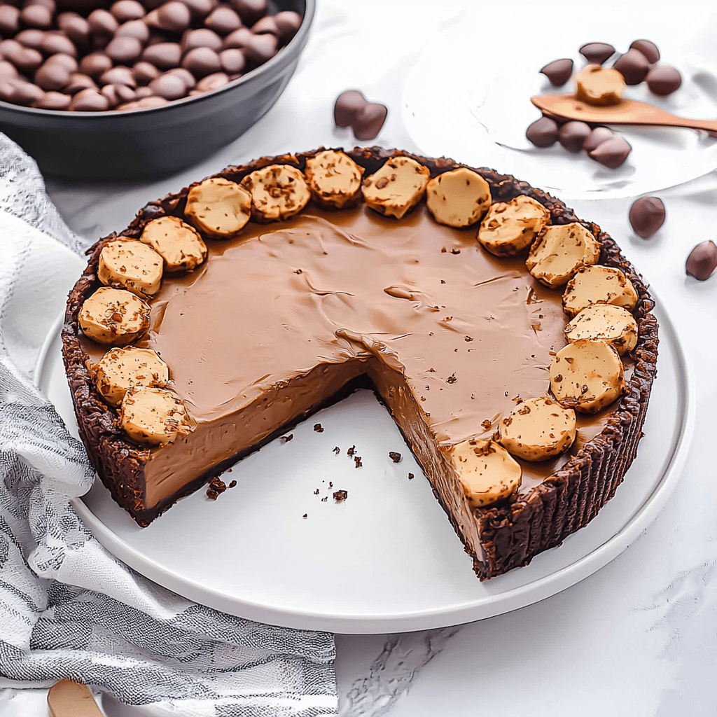 Chocolate Peanut Butter Tart with Candy Topping