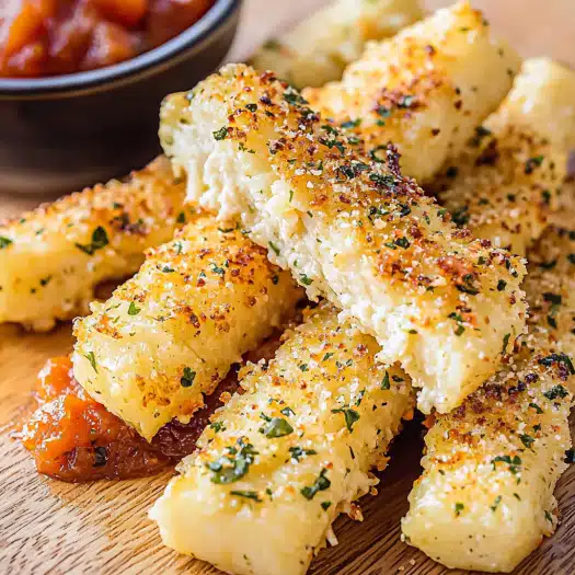 Crispy Baked Mozzarella Sticks with Herb Breadcrumbs
