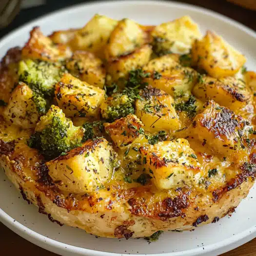 Cheesy Broccoli and Potato Skillet Pie