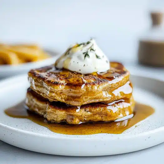 Fluffy Buttermilk Pancakes with Maple Syrup