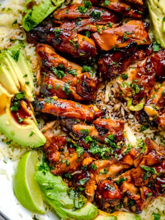 Teriyaki Chicken with Rice and Avocado