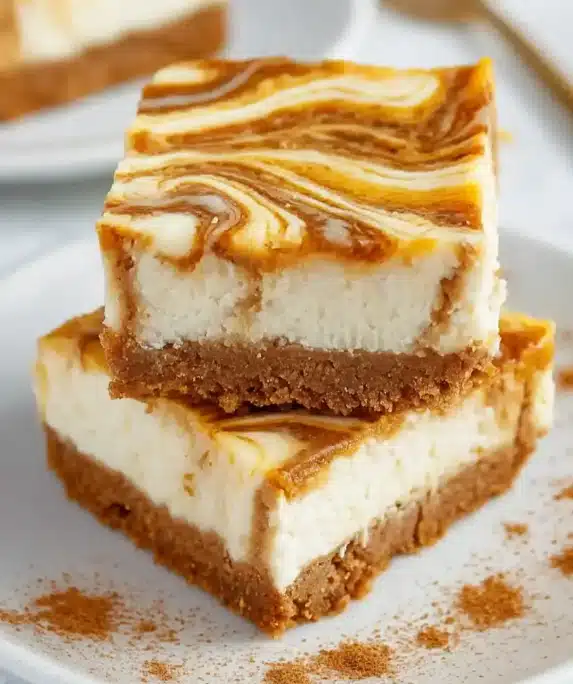 Caramel Swirl Cheesecake Bars